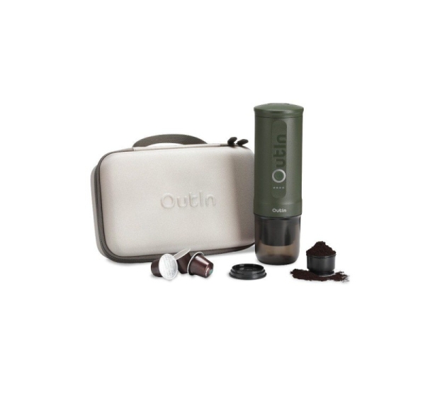 OUTIN   Outin Nano Travel Kit, Espresso Machine Bundle with Nano Protective Case, model OTEM-01, color Forest Green
