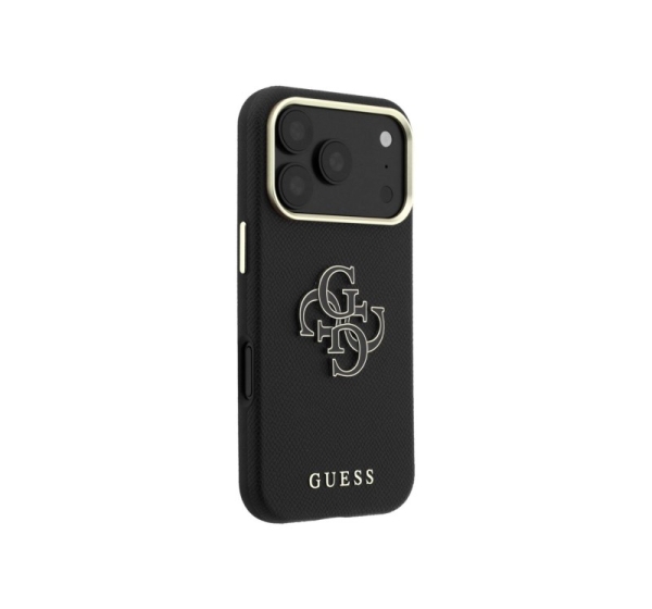 Guess Apple  iPhone 18 Pro SW Grained PU & Big Resin Logo Black