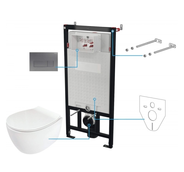 6-in-1 concealed toilet set