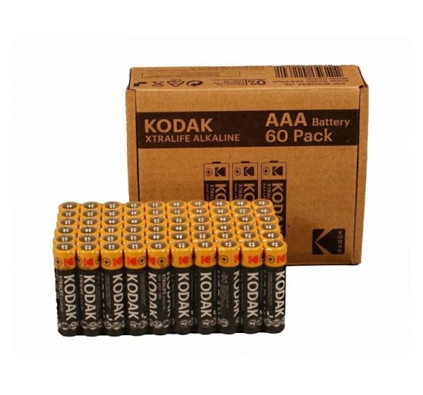 Kodak XTRALIFE AAA LR3 alkaline batteries, 60-pack