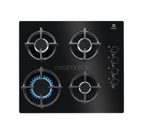 Electrolux 600, width 59 cm, black - Built-in Gas Hob