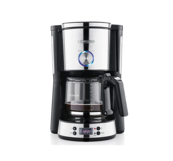 Severin TypeSwitch Timer, water tank 1.4 L, black/inox - Coffee Maker