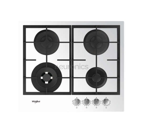 Whirlpool, double zone, width 59 cm, white - Built-in Gas Hob