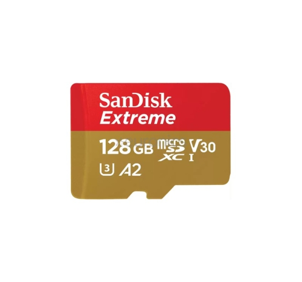 SanDisk Extreme, UHS-I, microSD, 128 GB - Memory card and adapter