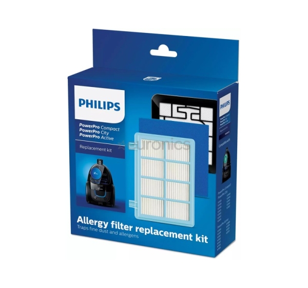 Philips Allergy H13 - Replacement Filter set for PowerPro Compact and Active vacuum cleaner