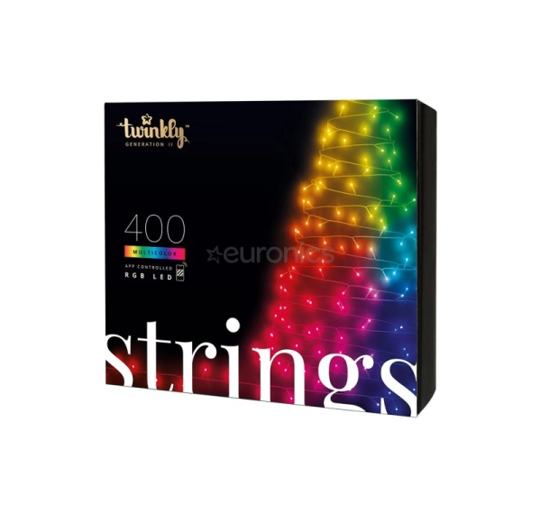 Twinkly Strings, 400 светодиодов, IP44, 32 м, черный - Умная гирлянда