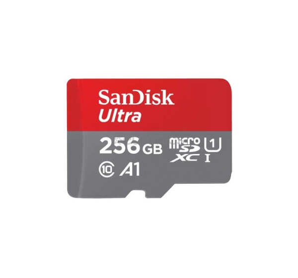 SanDisk Ultra microSDXC, 256 GB, gray - MicroSD card with SD adapter