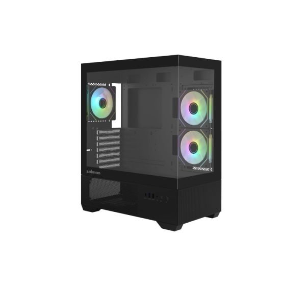 Zalman CHRONIX V2, ATX Mid Tower PC Case, 3 x 120mm ARGB Fans, Black