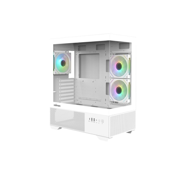 Zalman CHRONIX V2, ATX Mid Tower PC Case, 3 x 120mm ARGB Fans, White