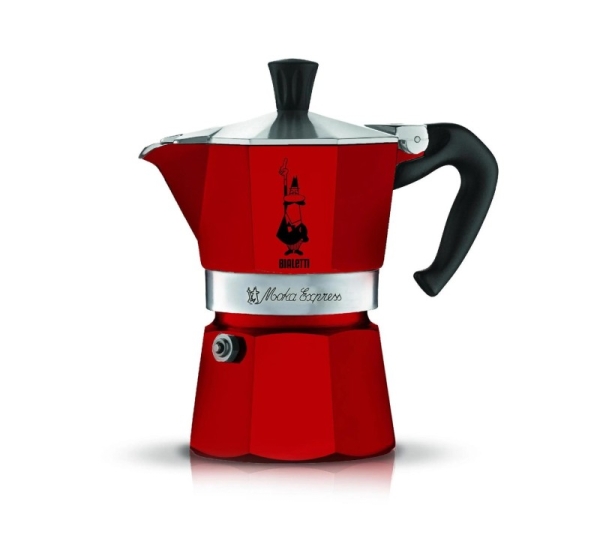 Moka pot for 3 cups Moka Express 5466 BIALETTI red