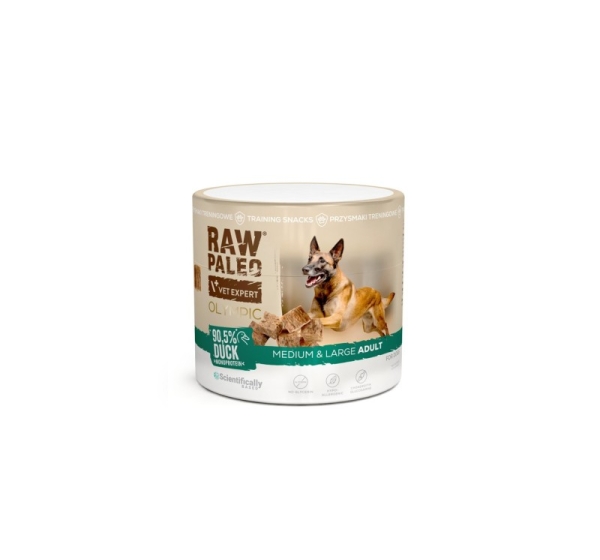 VETEXPERT Raw Paleo Olympic Duck Mini Medium Large Mono - dog treat - 90g