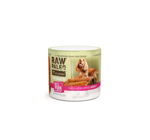 VETEXPERT Raw Paleo Cabanossi Pork Medium Large - dog treat - 100g