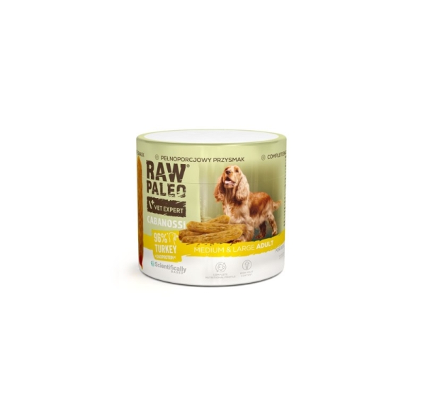VETEXPERT Raw Paleo Cabanossi Turkey Medium Large - dog treat - 100g