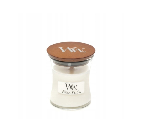 Scented Candle, Small WOODWICK White Teak 85 g, 1 piece
