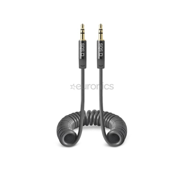 SBS, 3.5mm - 3.5mm, coiled, dark gray - Cable