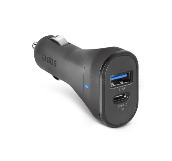 SBS, USB-A, USB-C, 10 W, black - Car charger