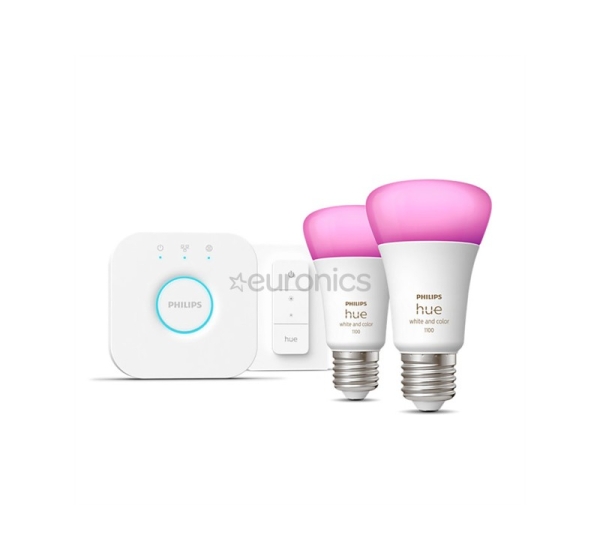 Philips Hue White and Color Starter Kit, E27, 2 gab., balta - Viedās gaismas starta komplekts