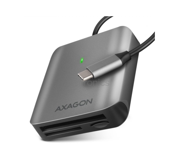AXAGON CRE-S3C SuperSpeed USB-C UHS-II Reader, tumši pelēka - Karšu lasītājs