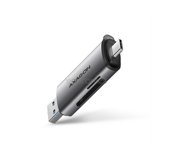 AXAGON CRE-SAC SuperSpeed USB-C / USB-A Card Reader, dark gray - Memory card reader