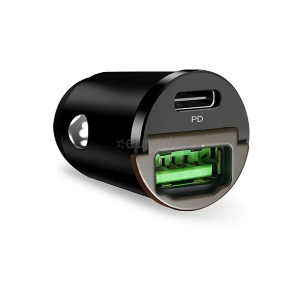 Puro Mini, USB-A, USB-C, 30 W, black - Car charger