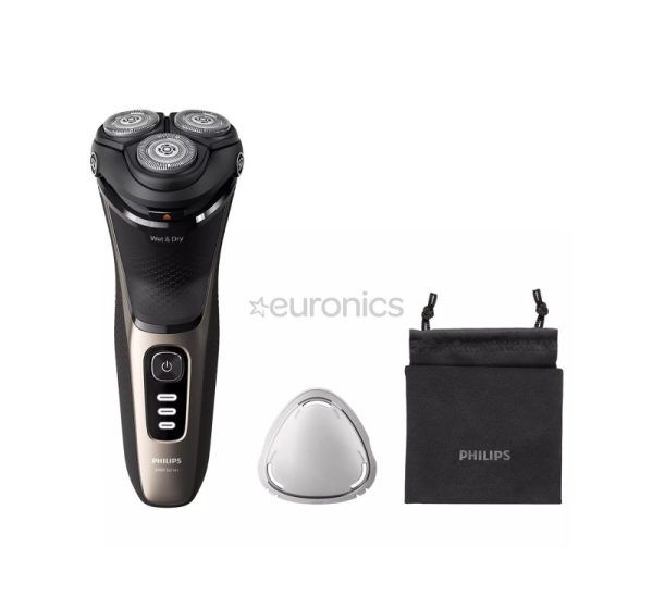 Philips Shaver 3000 Series, Wet & Dry, черный/золотистый - Бритва