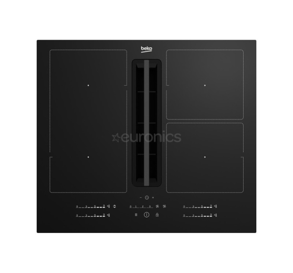 Beko, width 60 cm, black - Built-in induction hob with cooker hood
