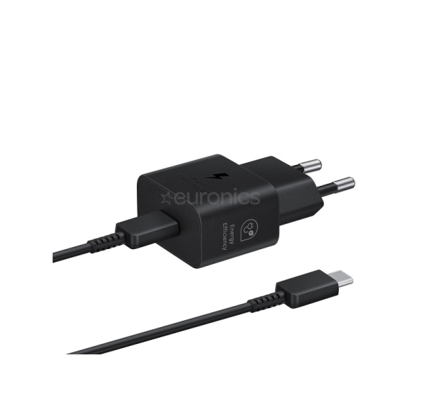 Samsung, USB-C, 25 W, black - Power adapter and USB-C cable
