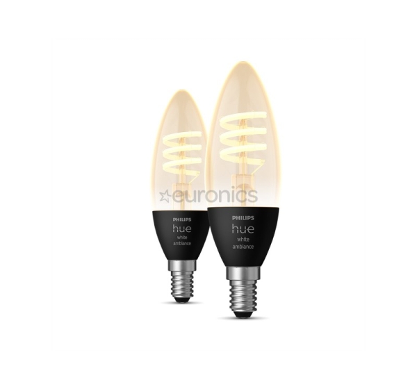 Philips Hue White Ambiance, E14, filament, white, 2 pcs - Smart light