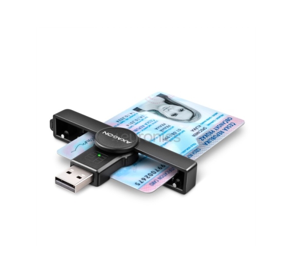 AXAGON CRE-SMPA, USB-A, black - Smart card reader