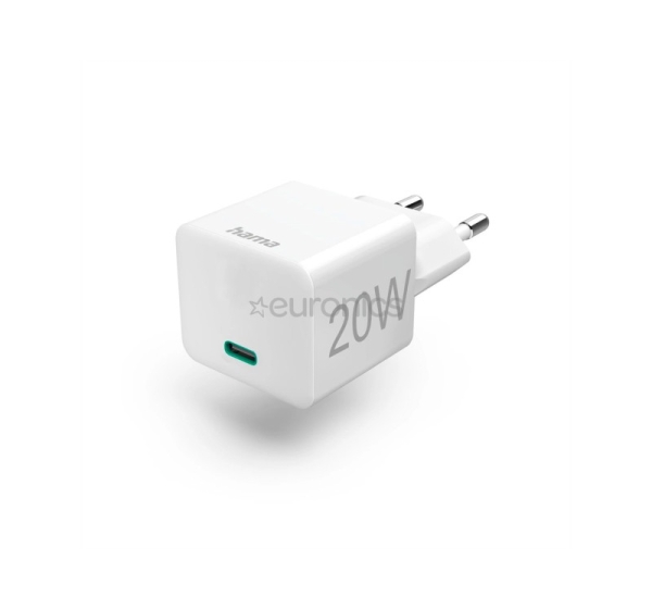 Hama Fast Charger, USB-C, 20 Вт, белый - Адаптер питания