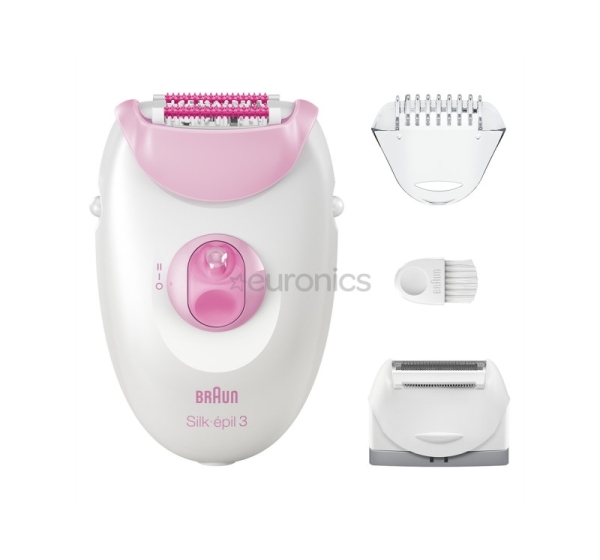 Braun Silk epil 3, белый/розовый - Эпилятор