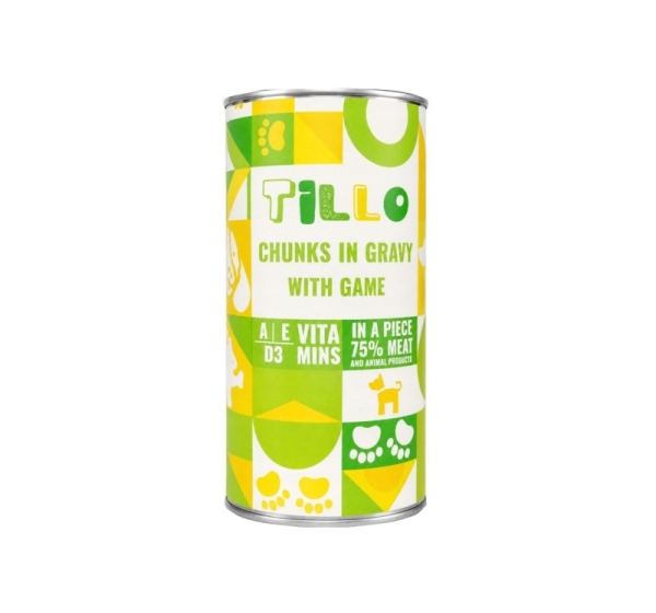 TILLO Chunks in gravy Game - wet dog food - 1250g