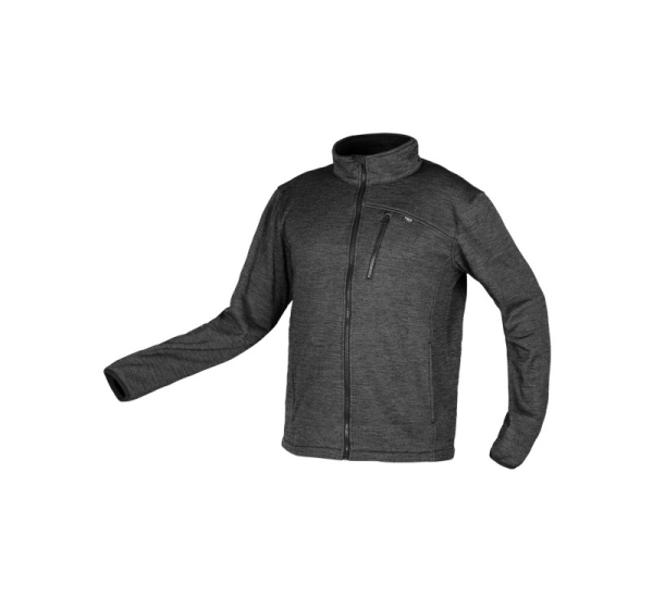 Zip-up sweatshirt OUTDOOR, pique, grey, size XXXL