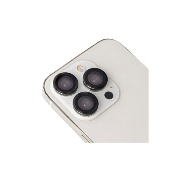Set of lens glasses for iPhone 15 Pro / 15 Pro Max black frame (3pcs) OEM0101263