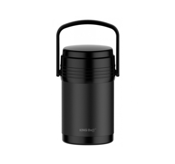 Pārtikas termoss, tērauds, melns 1.5L Kinghoff,  KH 1396