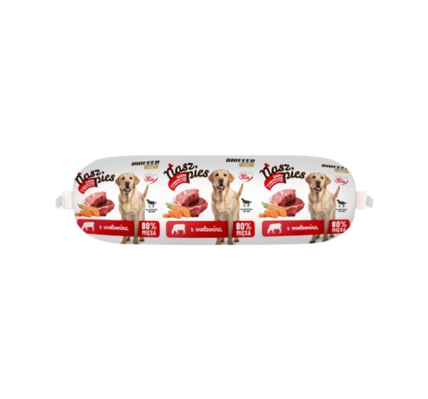 BIOFEED Nasz Pies Baton with Beef – wet dog food – 1000 g