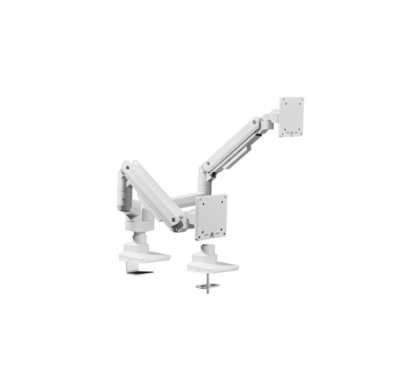 Equip 17"-35" Heavy-Duty Dual Monitor Desk Mount Bracket, White