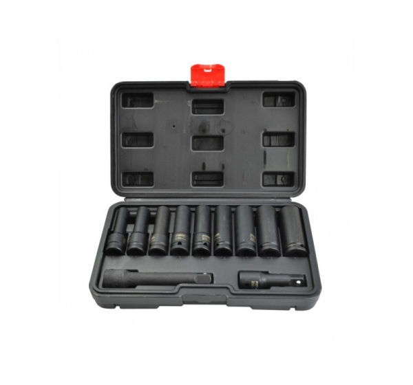 AWTOOLS ZESTAW NASADEK UDAROWYCH 1/2" 11cz./8-21mm/ DŁUGIE BLACK LINE