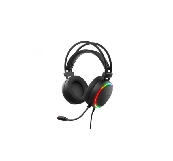SŁUCHAWKI NAUSZNE GENESIS NEON 614 RGB USB Z MIKROFONEM PODŚWIETLENIE CZARNE