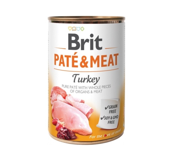 BRIT Paté & Meat with Turkey - wet dog food - 400g