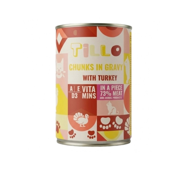 TILLO Chunks in gravy Turkey - wet cat food - 415g