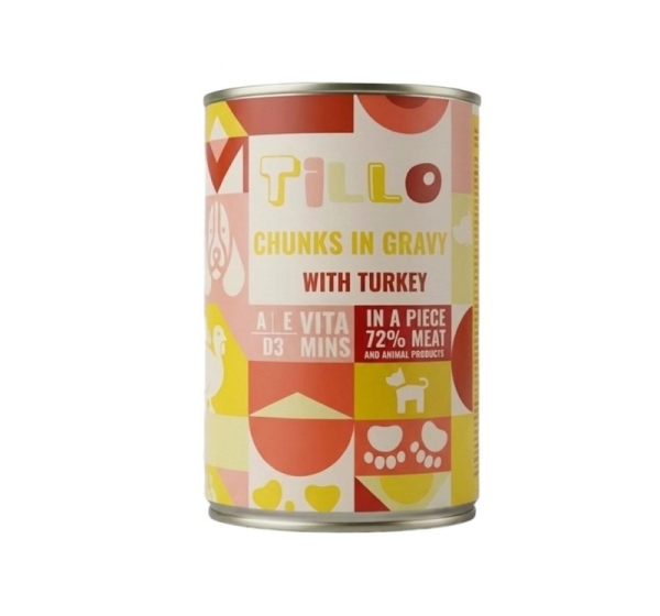 TILLO Chunks in gravy Turkey - wet dog food - 415g
