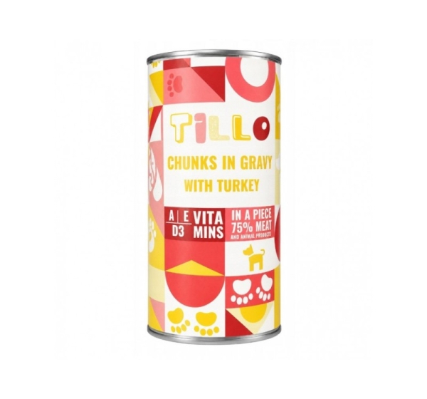 TILLO Chunks in gravy Turkey - wet dog food - 1250g