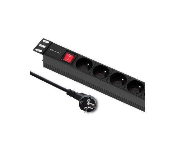Qoltec Listwa zasilająca PDU do RACK 19'' 1U 16A 8xFRENCH