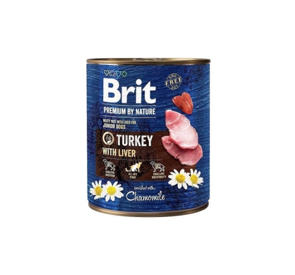 BRIT Premium by nature Junior Turkey with Liver - wet dog food - 800g