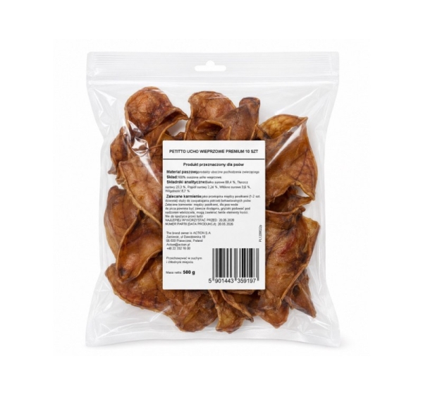 PETITTO pig ear Premium Mono - treat for dogs - 10 pcs