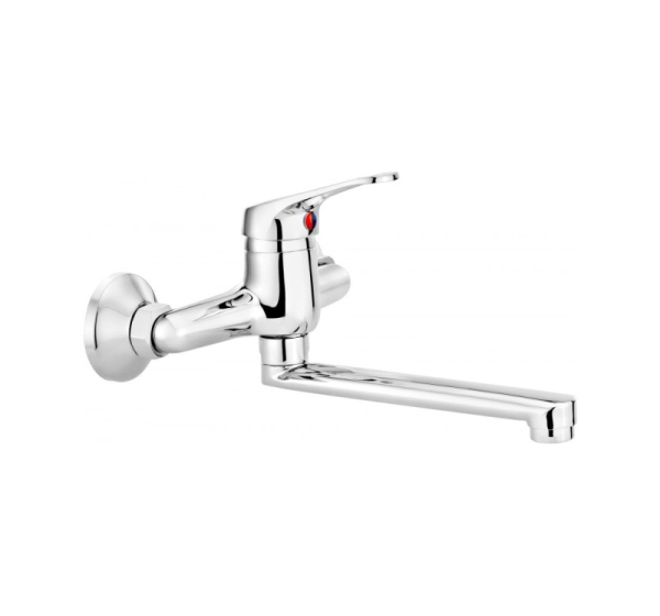 Wall-mounted washbasin mixer