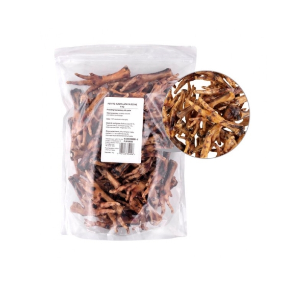 PETITTO Dried chicken feet - dog treat - 1kg