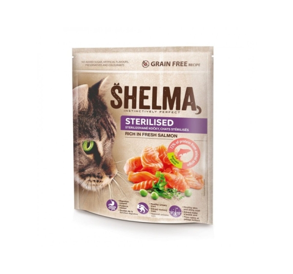 SHELMA Sterilised Rich in salmon - dry cat food - 750g