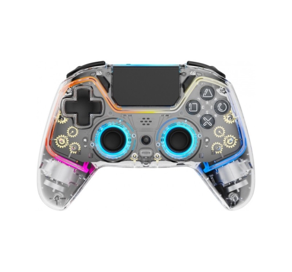 Deltaco Gaming GAM-169-T Gaming Controller Transparent Bluetooth/USB Gamepad Android, Nintendo Switch, PC, PlayStation 4, iOS